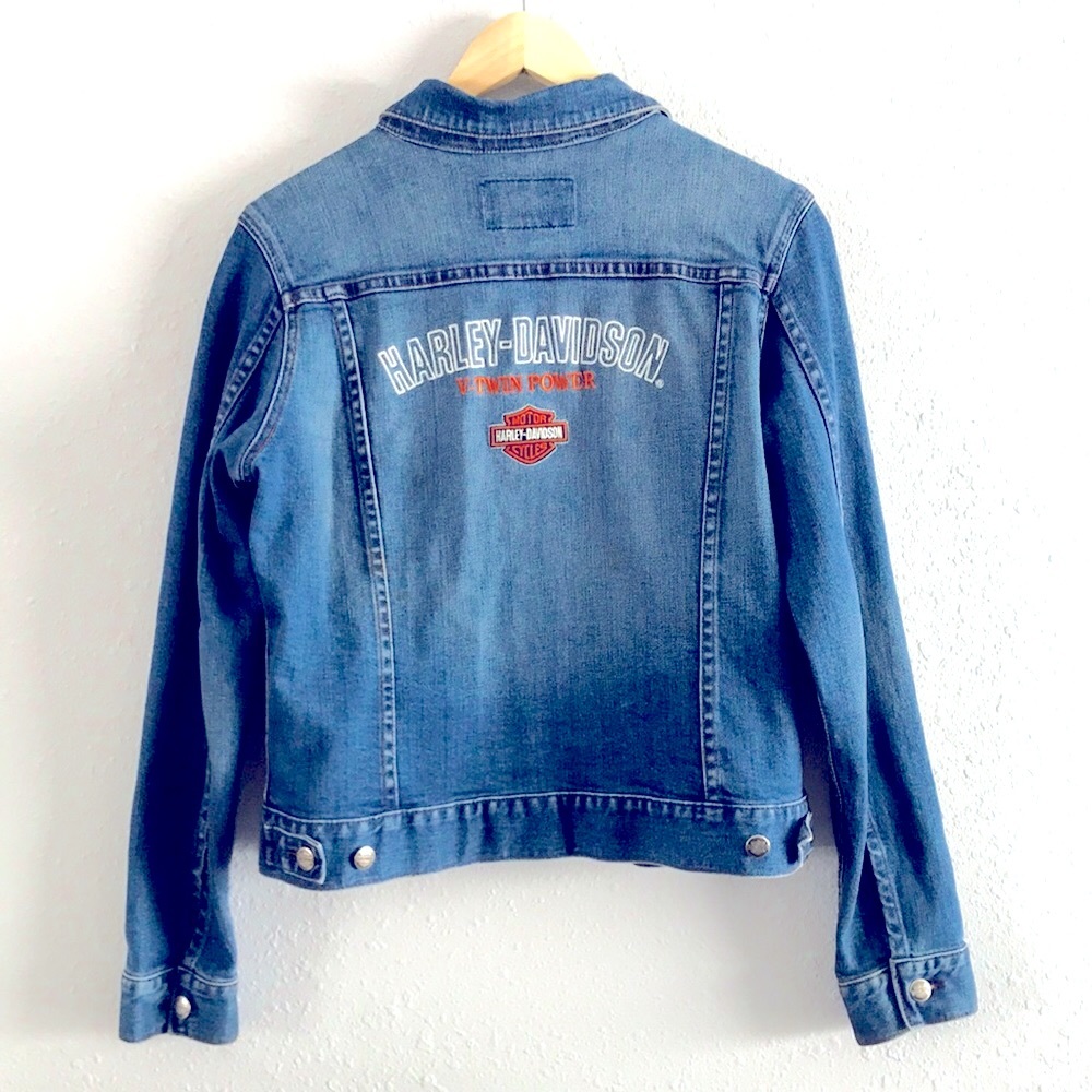 Harley Davidson Logo Denim Jean Jacket